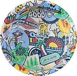 LIFE IS GOOD Sticker Collage Stainless Steel Dog Bowl, 3-cup slide 2 of 2