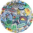 Show in main carousel: LIFE IS GOOD Sticker Collage Stainless Steel Dog Bowl, 3-cup slide 2 of 2