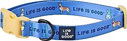 LIFE IS GOOD Vintage Dogs Dog Collar, Cornflower Blue, Small: 10 to 14-in neck, 5/8-in wide