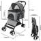 Show in main carousel: Wisfor Foldable Cat Stroller with Detachable Carrier, Grey slide 7 of 9