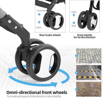 Show full view: Wisfor Foldable Cat Stroller with Detachable Carrier, Grey slide 4 of 9