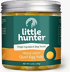 Little Hunter Grain-Free Freeze-Dried Quail Egg Yolk Dog Treats, 4.2-oz jar