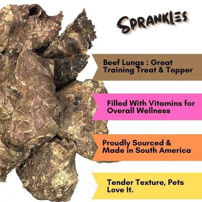 Show full view: Sprankles Beef Lung Dehydrated Dog Treats, 8-oz bag slide 3 of 7
