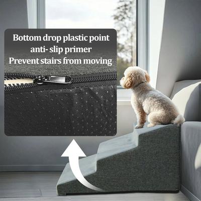 Show full view: Wisfor High-Density Sponge Foam Dog Steps, 3 Steps, Grey slide 4 of 9