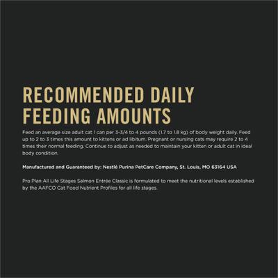 Show full view: Purina Pro Plan All Life Stages High Protein Classic Entree Salmon Pate Wet Cat Food, 3-oz can, case of 24 slide 10 of 11
