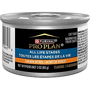 Purina Pro Plan All Life Stages High Protein Classic Entree Chicken Pate Wet Cat Food, 3-oz can, case of 24