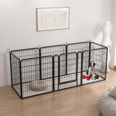 Show full view: Cesicia 8 Panel Metal Dog Playpen, Black slide 2 of 8