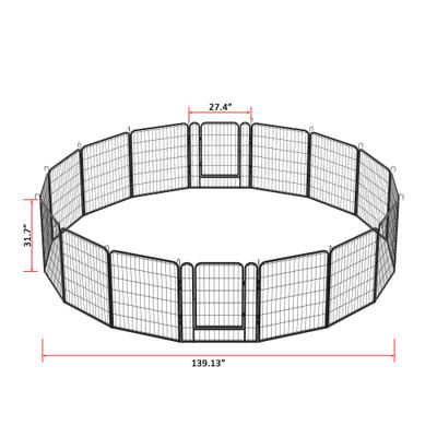 Show full view: Cesicia 16 Panel Metal Dog Playpen, Black slide 10 of 10
