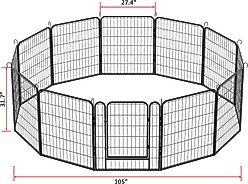Cesicia 12 Panel Metal Dog Playpen, Black slide 2 of 8