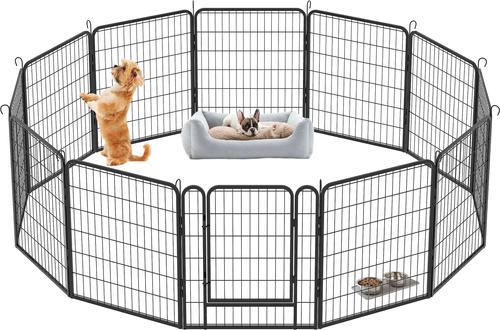 Show full view: Cesicia 12 Panel Metal Dog Playpen, Black slide 3 of 8