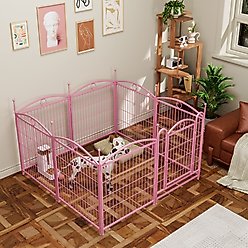 Cesicia Foldable Dog Exercise Pen, Pink