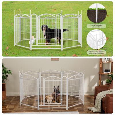 Show full view: Zeus & Ruta Metal Foldable Dog Playpen, White, 32-in, 8 panel slide 7 of 8