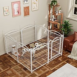 Cesicia Foldable Dog Exercise Pen, White