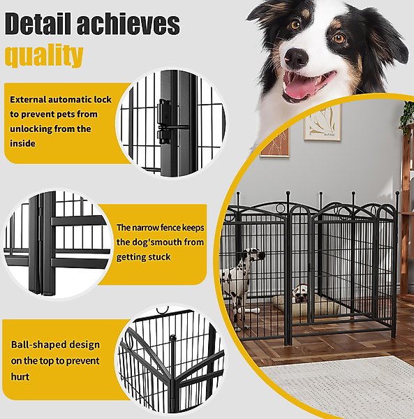 Show full view: Zeus & Ruta Metal Foldable Dog Playpen, Black, 32-in, 8 panel slide 5 of 6