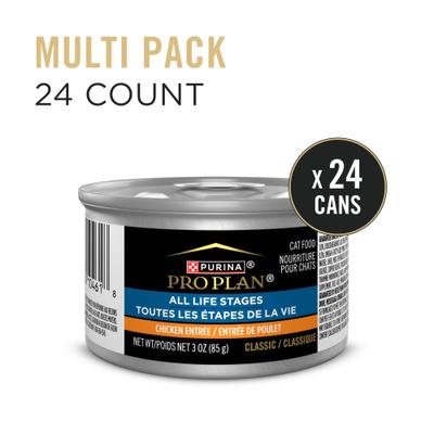 Show full view: Purina Pro Plan All Life Stages High Protein Classic Entree Chicken Pate Wet Cat Food, 3-oz can, case of 24 slide 3 of 11