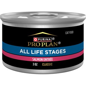 Purina Pro Plan All Life Stages High Protein Classic Entree Salmon Pate Wet Cat Food, 3-oz can, case of 24