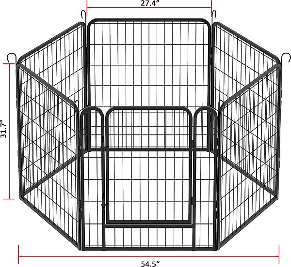 Show full view: Zeus & Ruta Metal Dog Playpen with Door, Black, 31.7-in, 6 panel slide 7 of 7
