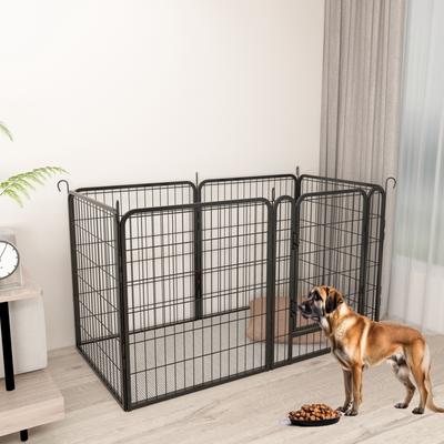 Show full view: Cesicia 6 Panel Metal Dog Playpen, Black slide 5 of 10