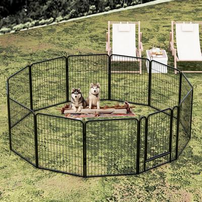 Show full view: Cesicia 12 Panel Metal Dog Playpen, Black slide 4 of 8