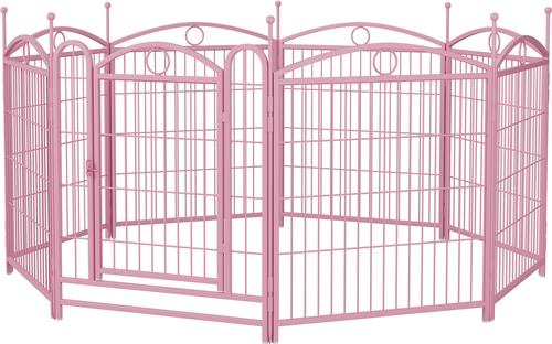 Show full view: Cesicia Foldable Dog Exercise Pen, Pink slide 3 of 9