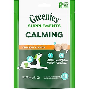 Greenies Calming Chicken Flavored Soft Chew Calming Supplement for Dogs, 40 count