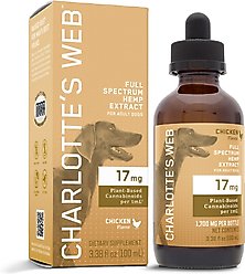 Charlotte's Web Full Spectrum Hemp Extract Chicken Flavored Liquid Calming Supplement for Dogs, 100-ml bottle