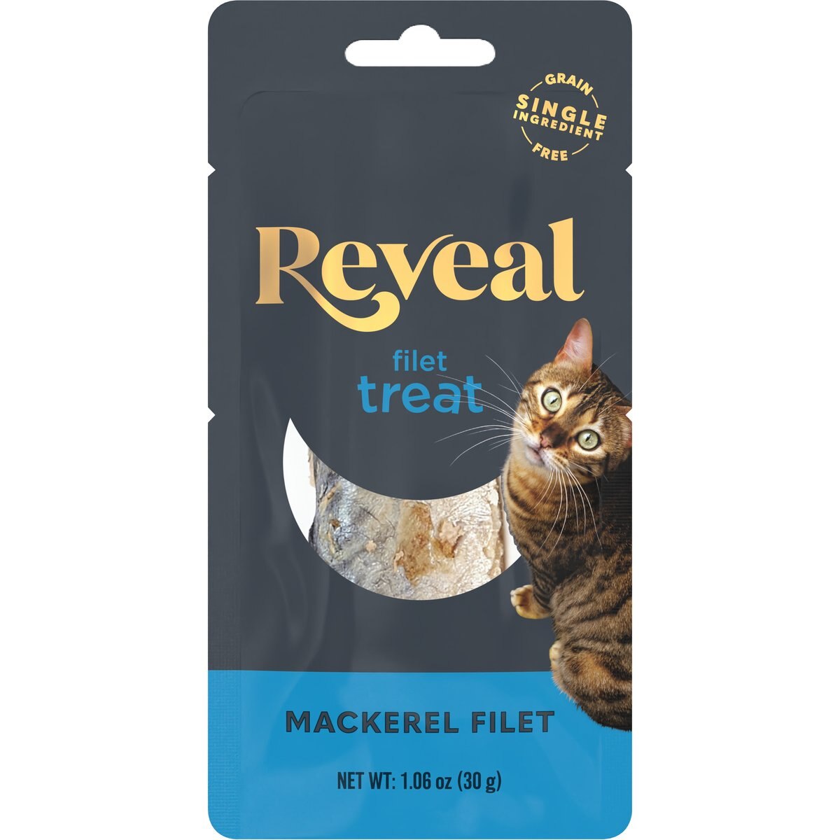 Reveal Whole Mackerel Loin Limited Ingredient Jerky Cat Treat, 1.06-oz bag