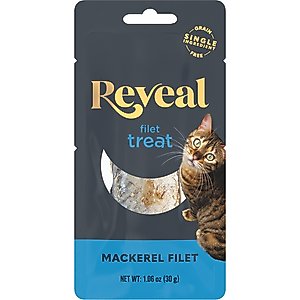 Reveal Whole Mackerel Loin Limited Ingredient Jerky Cat Treat, 1.06-oz bag