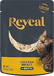 Reveal Natural Grain-Free Chicken Breast in Broth Flavored Wet Cat Food, 2.47-oz pouch, case of 12