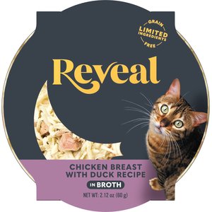 Reveal Natural Grain-Free Chicken with Duck in Broth Flavored Wet Cat Food, 2.12-oz pot, case of 18
