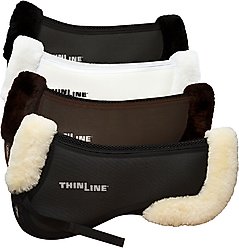 ThinLine Trifecta Horse Half Saddle Pad with Sheepskin Rolls, White, Small
