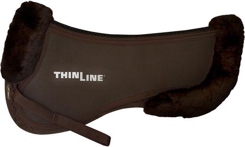 Show full view: ThinLine Trifecta Horse Half Saddle Pad with Sheepskin Rolls, Dark Brown, Large slide 2 of 2