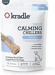 Kradle Calming Chillers Chicken Flavored Hard Chew Calming Supplement for Dogs, 6 count
