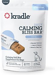 Kradle Calming Bliss Bar Peanut Butter & Bacon Flavored Soft & Chewy Calming Supplement for Dogs, 6 count