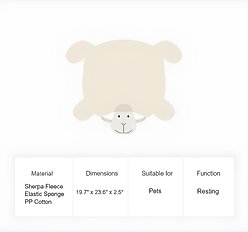 ZEZE Little Lamb Pillow Dog Bed, Dark Beige, Medium slide 2 of 8