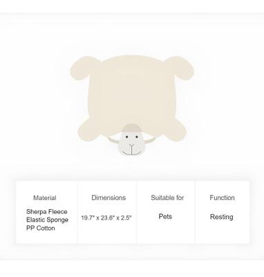 Show full view: ZEZE Little Lamb Pillow Dog Bed, Dark Beige, Medium slide 8 of 10