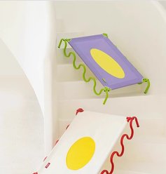 ZEZE Wavy Army Elevated Dog Bed, Medium, White/Yellow slide 2 of 9
