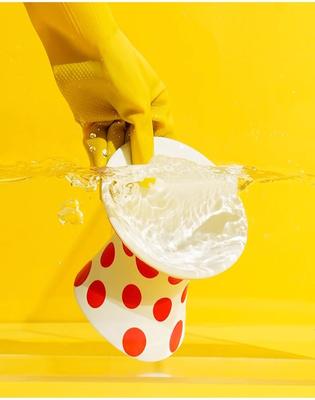 Show full view: ZEZE Polka Dot Ceramic Elevated Cat Bowl, Red, 2-cup slide 7 of 9