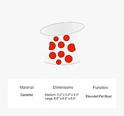 ZEZE Polka Dot Ceramic Elevated Cat Bowl, Red, 2-cup slide 2 of 9