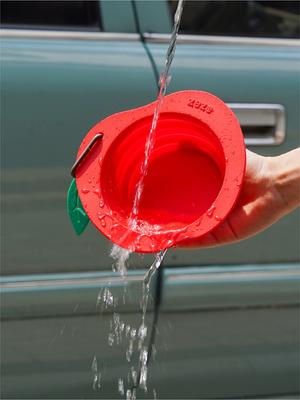 Show full view: ZEZE Collapsible Silicone Dog Bowl, Red, 3-cup slide 2 of 7