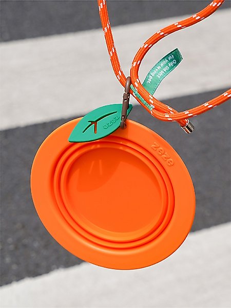 Show full view: ZEZE Collapsible Silicone Dog Bowl, Orange, 3-cup slide 1 of 7