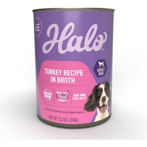 Halo Holistic Turkey Recipe in Broth Adult Canned Dog Food, 13.2-oz, case of 6