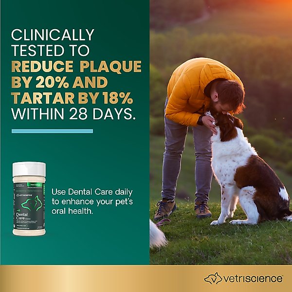 VetriScience Perio Dental Care Powder Clinically Tested Breath & Plaque Control Supplement for Dogs & Cats