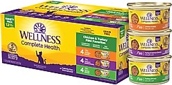 Wellness Complete Health Chicken & Turkey Pate Favorites Canned Cat Food, 3-oz can, case of 12