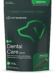 VetriScience Perio Plus Healthy Mouth Chicken Flavored Dental Chews, 30 count