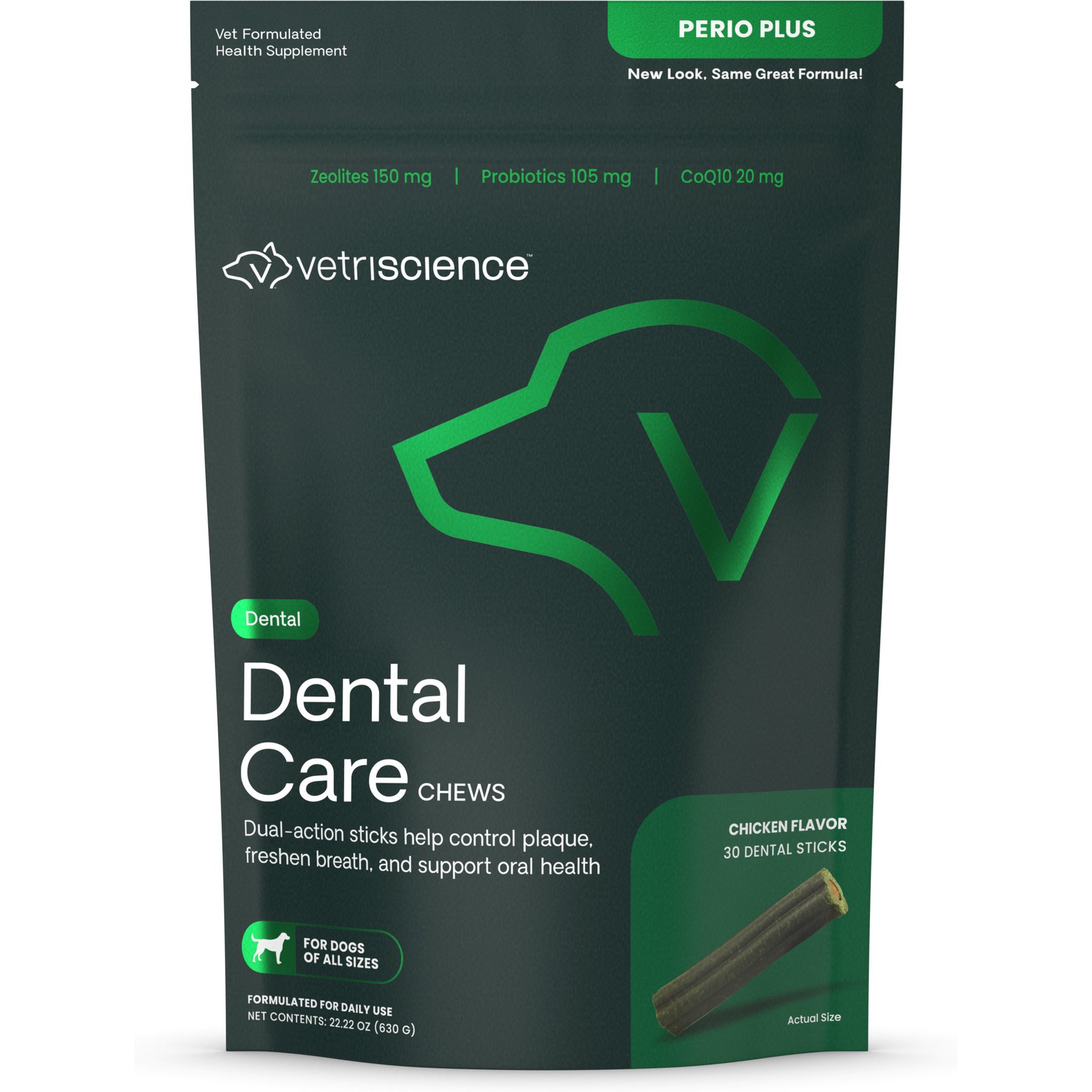 Vetri-Science Perio Plus Dental Health Dog Stix, 21.16oz bag, 30 count