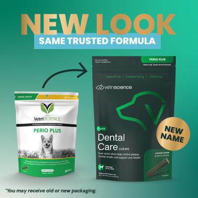 Show full view: VetriScience Perio Support Everyday Health Dog & Cat Powder Formula, 4.2-oz bottle + VetriScience Perio Plus Everyday Health Dental Stix Dental Dog Treats, 30 count slide 7 of 10