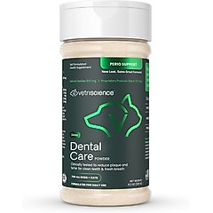 VetriScience Perio Support Healthy Mouth Clinically Tested Dental Powder Breath & Plaque Control Supplement for Dogs & Cats, 4.2-oz bottle