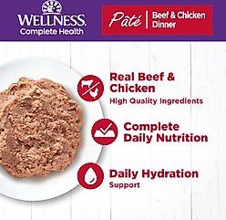 Wellness Complete Health Adult Beef & Chicken Formula Grain-Free Canned Cat Food, 12.5-oz, case of 12 slide 2 of 8