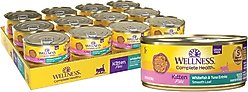 Wellness Complete Health Kitten Whitefish & Tuna Formula Grain-Free Canned Cat Food, case of 24, 5.5-oz